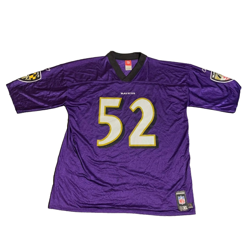 Ray Lewis #52 Baltimore Ravens Jersey XL Reebok NFL Equipment On Field Vintage